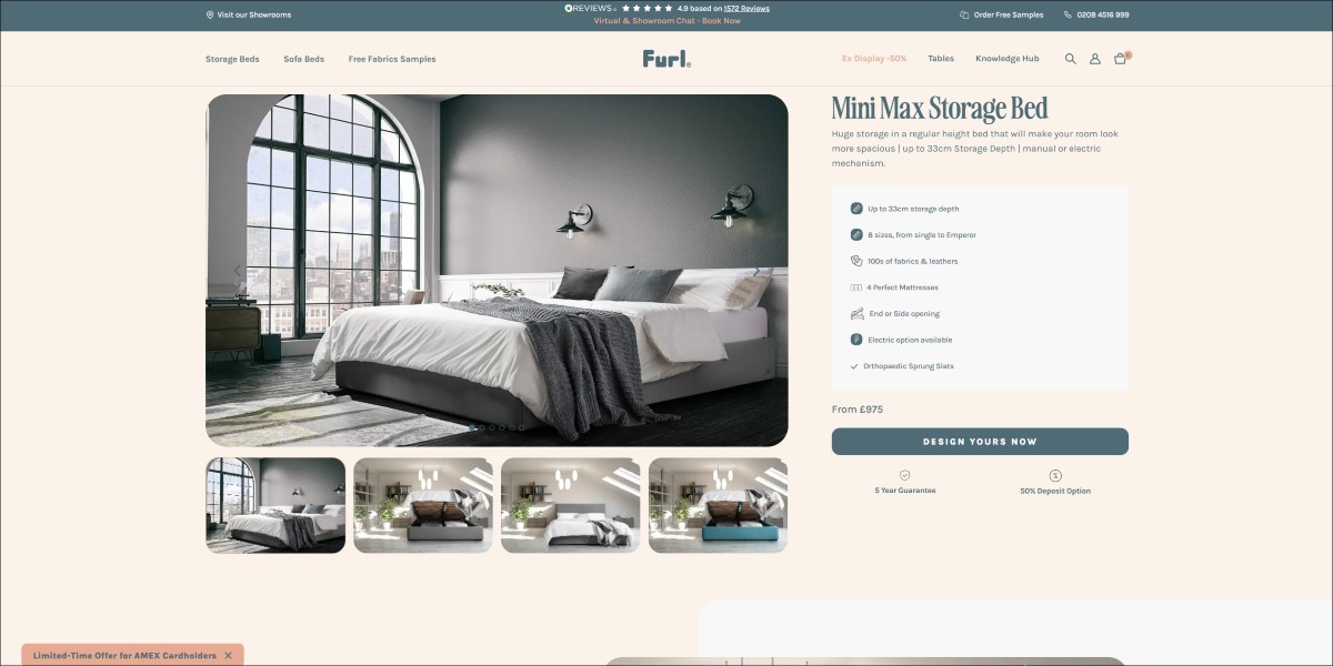 mini max ottoman bed